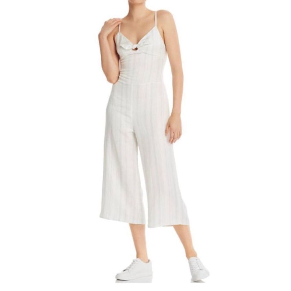 ‎Chaser Beachy Linen Striped Jumpsuit NWT | M